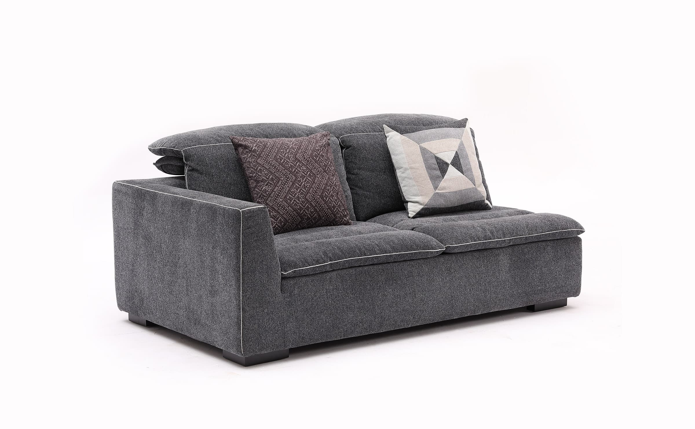 EVA corner sofa in dark grey with adjustable headrests — view 9