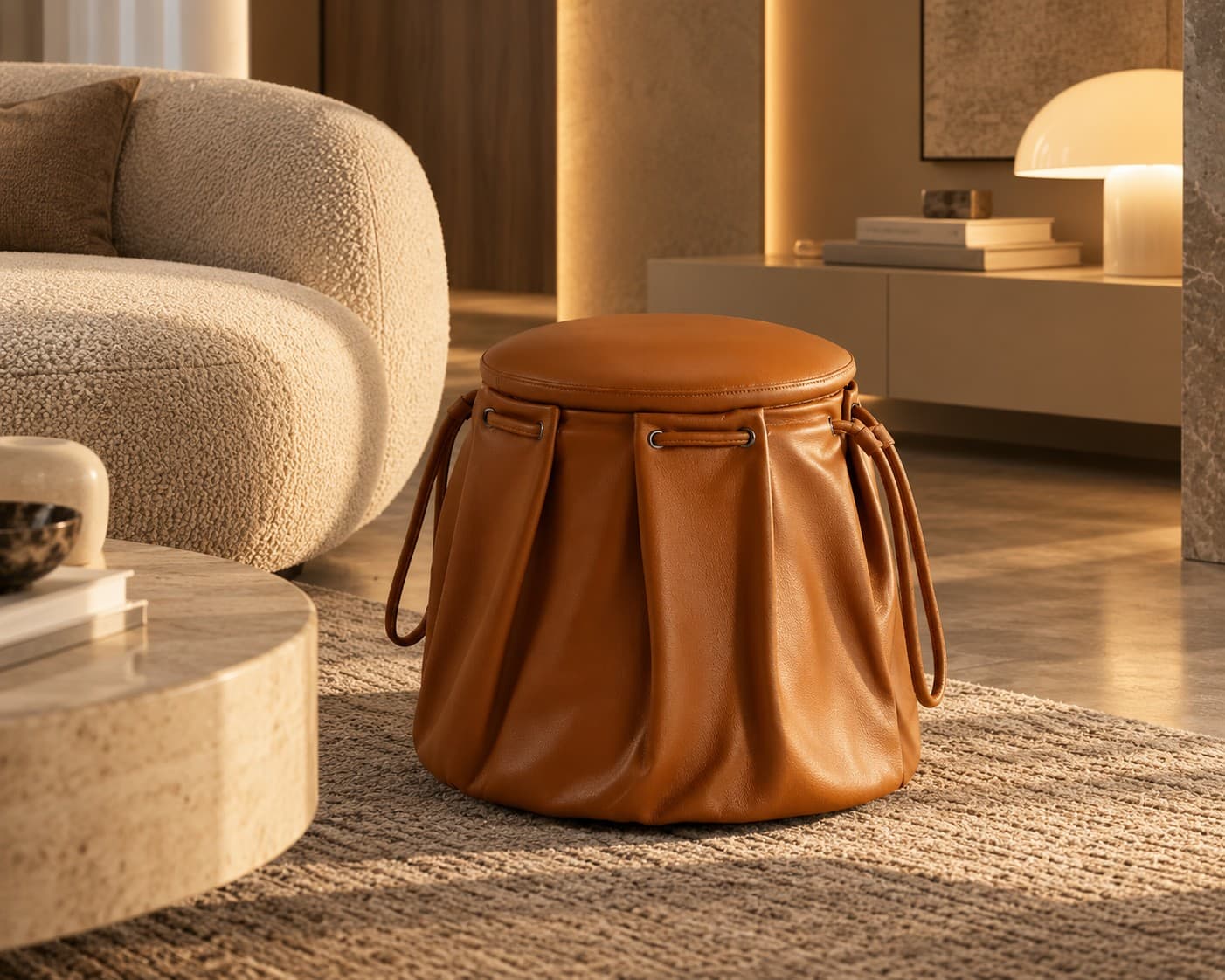 AS003-ST Leather Footstool