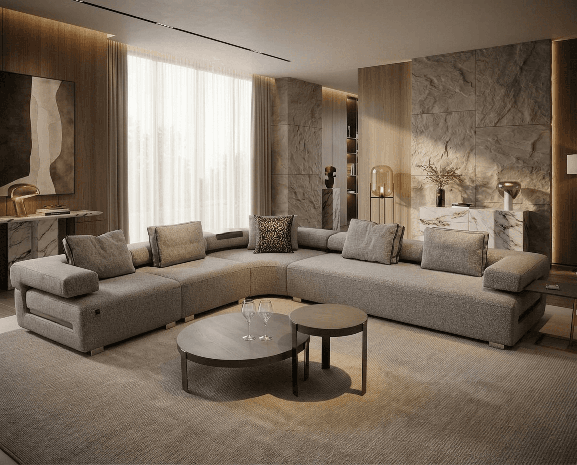 F8112 L-Shaped Sofa with Daybed Ends