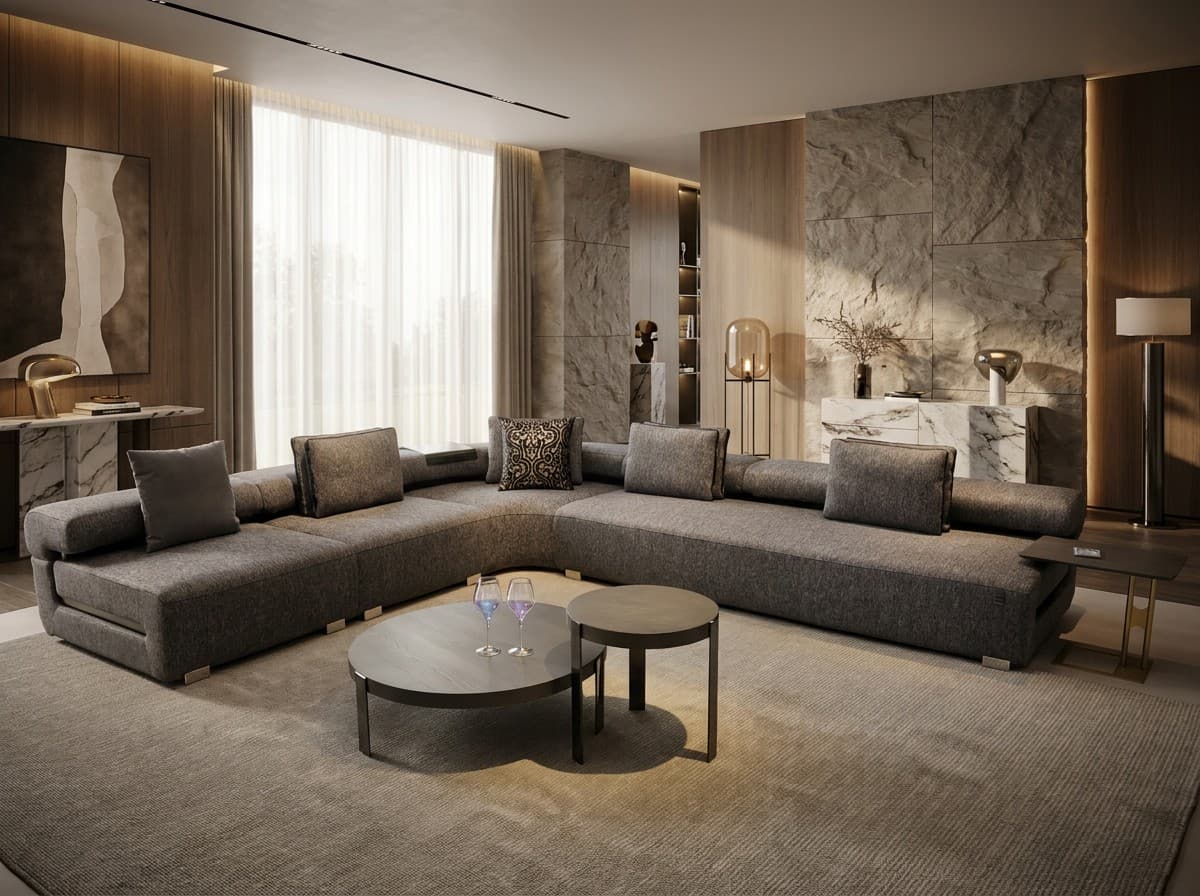 F8112 L-Shaped Sofa with Daybed Ends