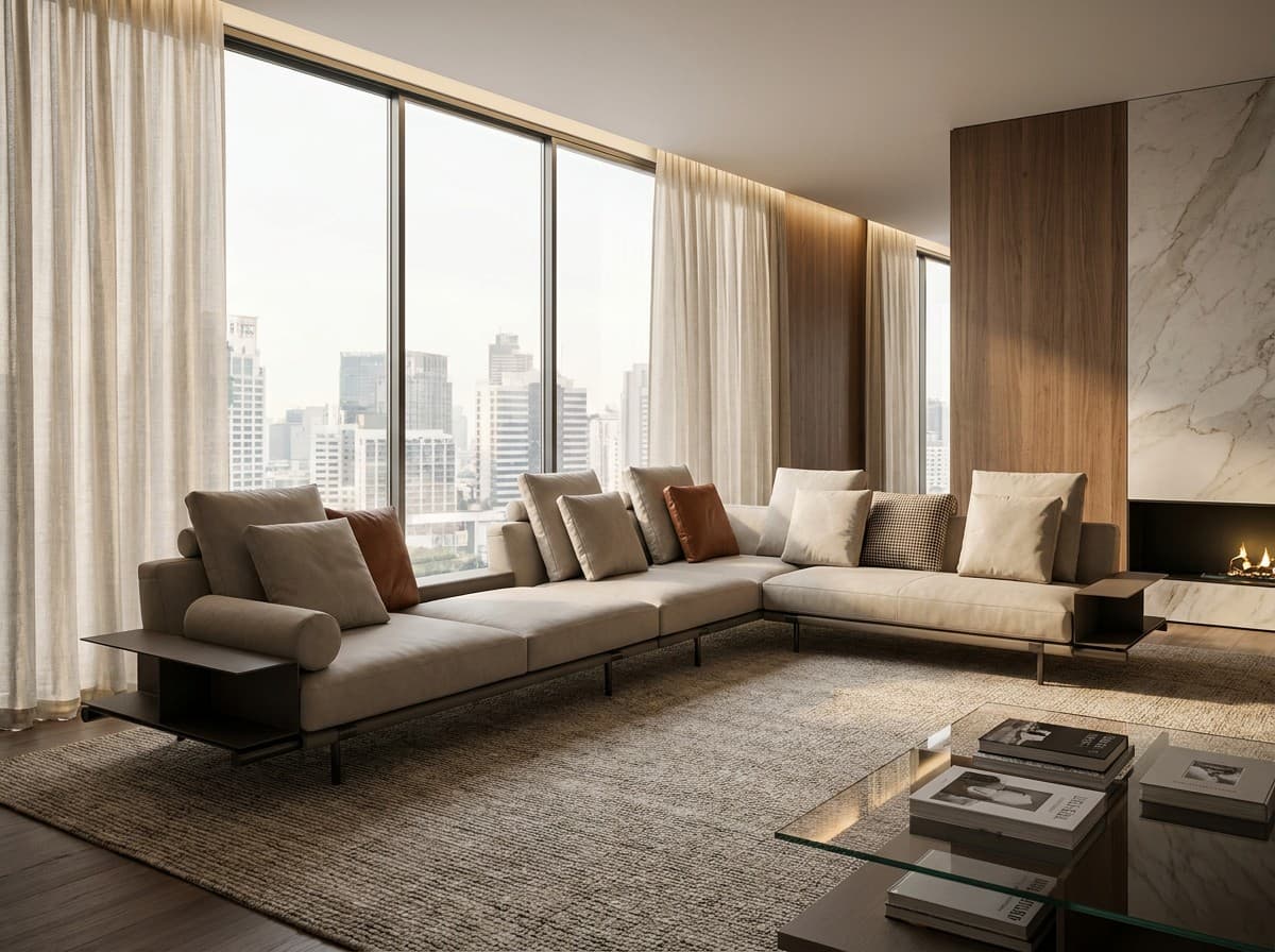 F9511 Sectional Sofa with Metal Frame
