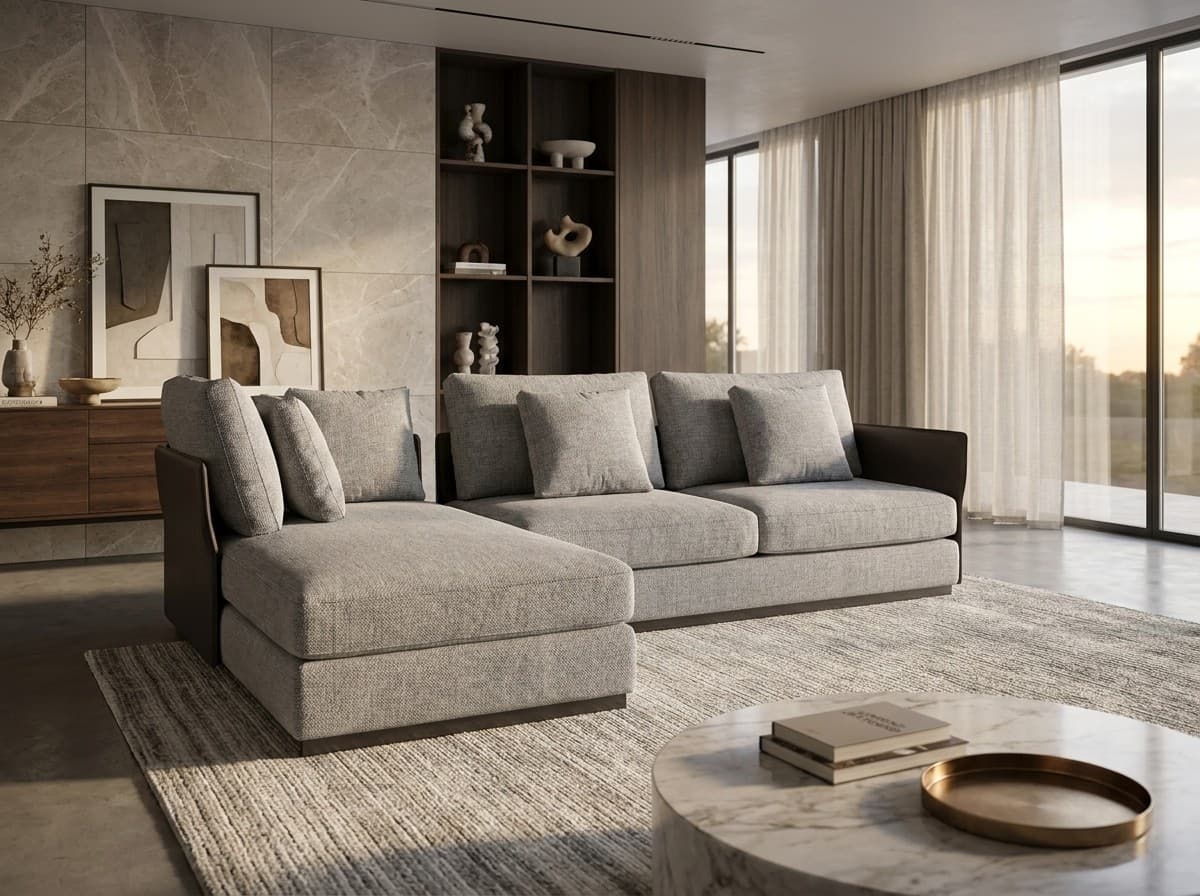 F9599 Small L-Shaped Sofa with Chaise