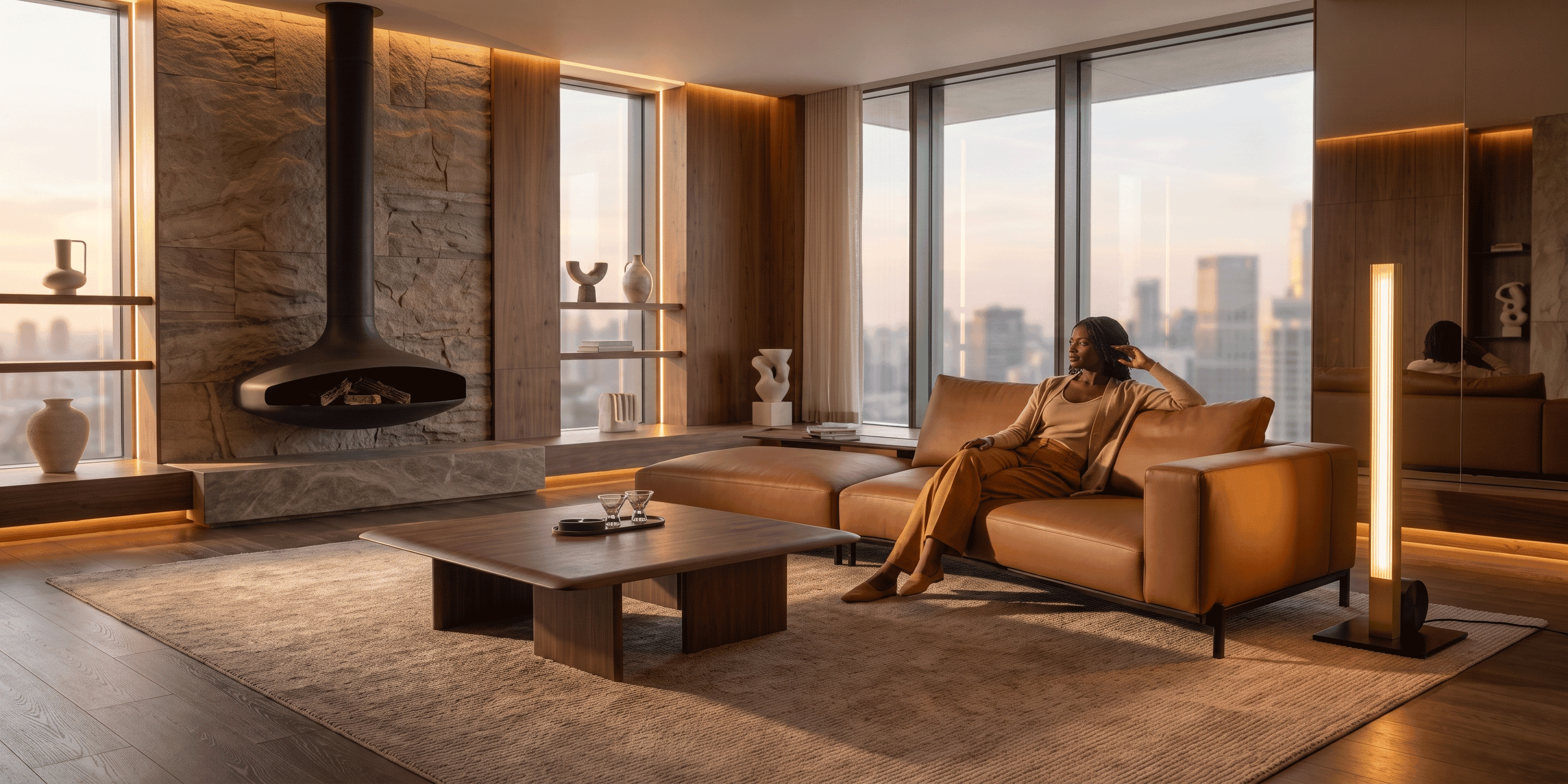 The IDEA grand salon at golden hour