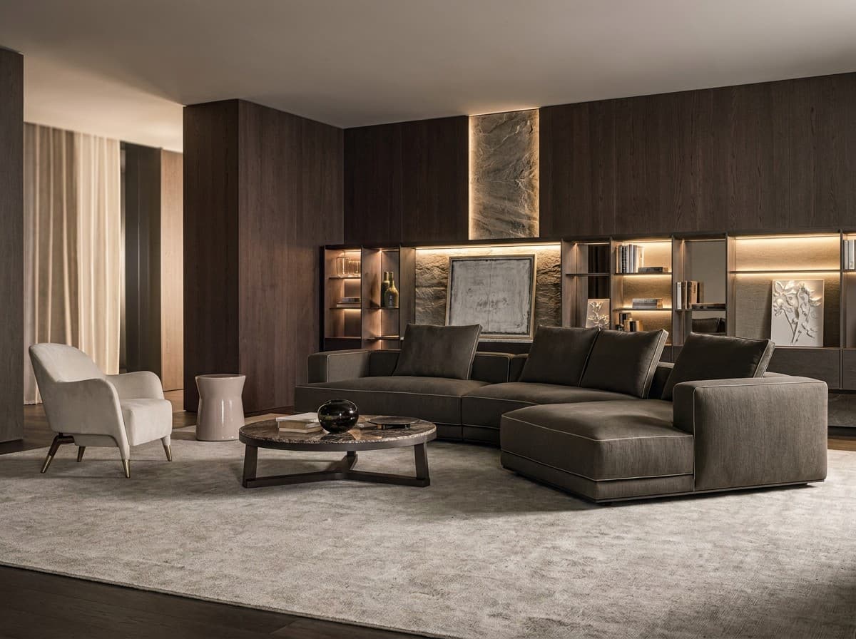 GC-025 Brown Sectional Sofa