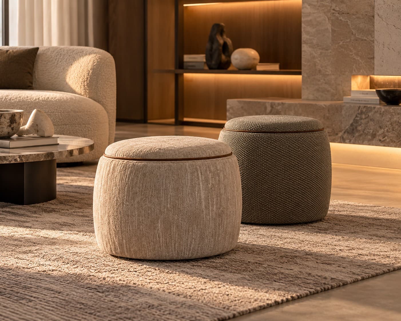 Mono Fabric Pouf